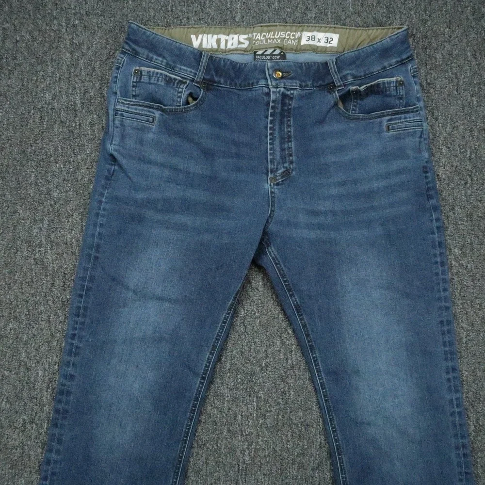 VIKTOS Jeans Mens 38x32 Blue Taculus CCW Coolmax Concealed Carry Stretch Denim
